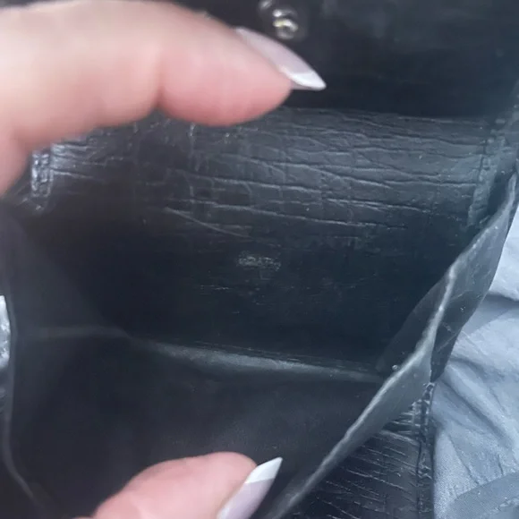 Gucci Black Leather bifold Wallet with Bamboo Accent vintage - Picture 6 of 12